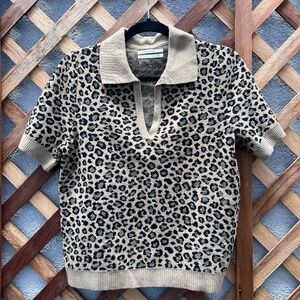 Anthropologie leopard print top